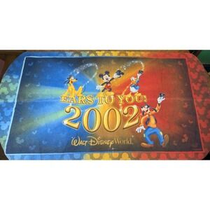 2002 Walt Disney World Ears To You Beach Towel 60x31" Mickey Pluto Goofy Donald